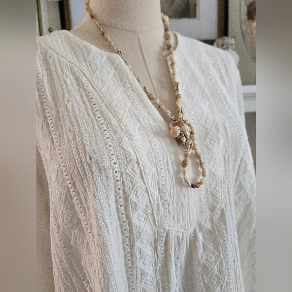 NIC+ZOE Cream Ribbed 3/4 Sleeve Tunic - Picture 2 of 7